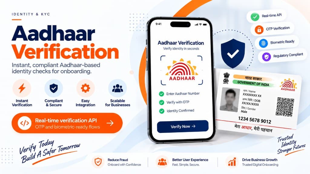 Aadhaar Verification — Instant, compliant Aadhaar-based identity checks for onboarding